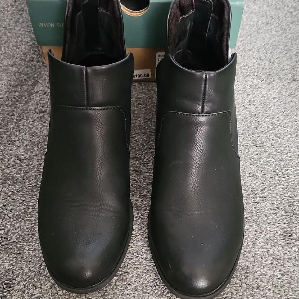 B.O.C. Lucy Black Leather Ankle Boots